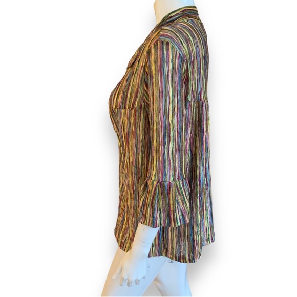 MAXIMA UNSTRUCTURED MULTI COLOR METALLIC STRIPED JACKET. WOMEN’S SIZEMEDIUM - Picture 4 of 8